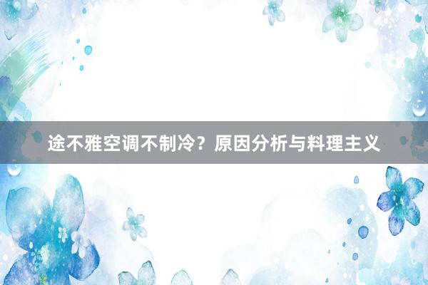 途不雅空调不制冷？原因分析与料理主义